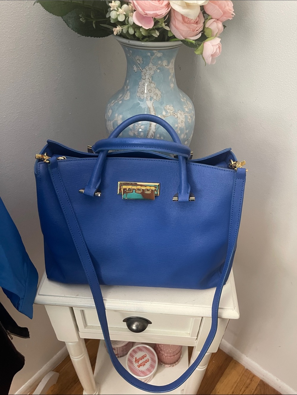 Zac Posen Royal Blue Bag with Gold Hardware